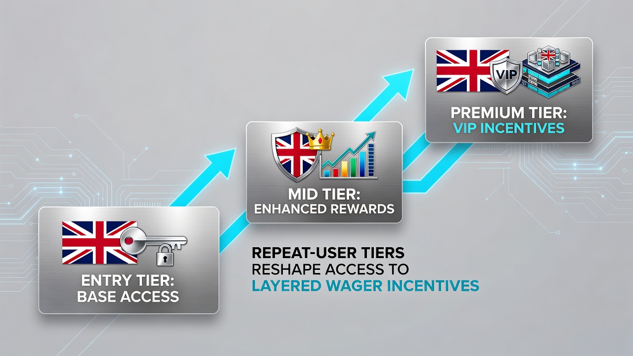 Diagram showing cross-format credit flows between sports betting and casino platforms within UK loyalty programs