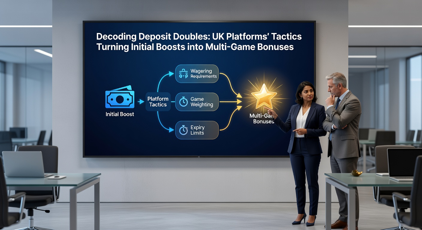 Screenshot of a UK betting app dashboard displaying deposit double progress leading to casino bonus unlocks and multi-game rewards