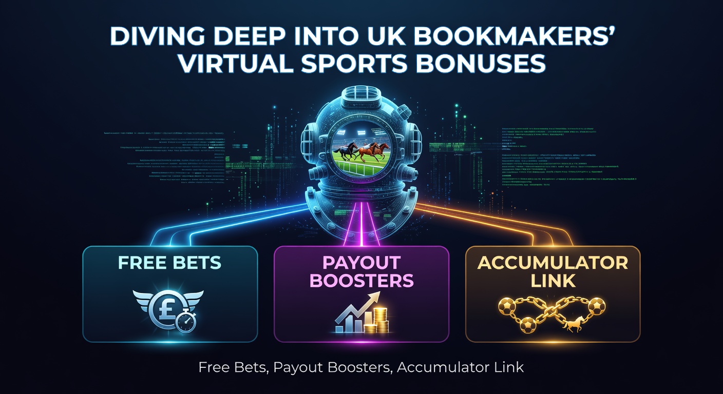 Screenshot of a UK bookmaker's virtual sports lobby displaying payout booster icons, accumulator profit graphs, and casino transfer buttons