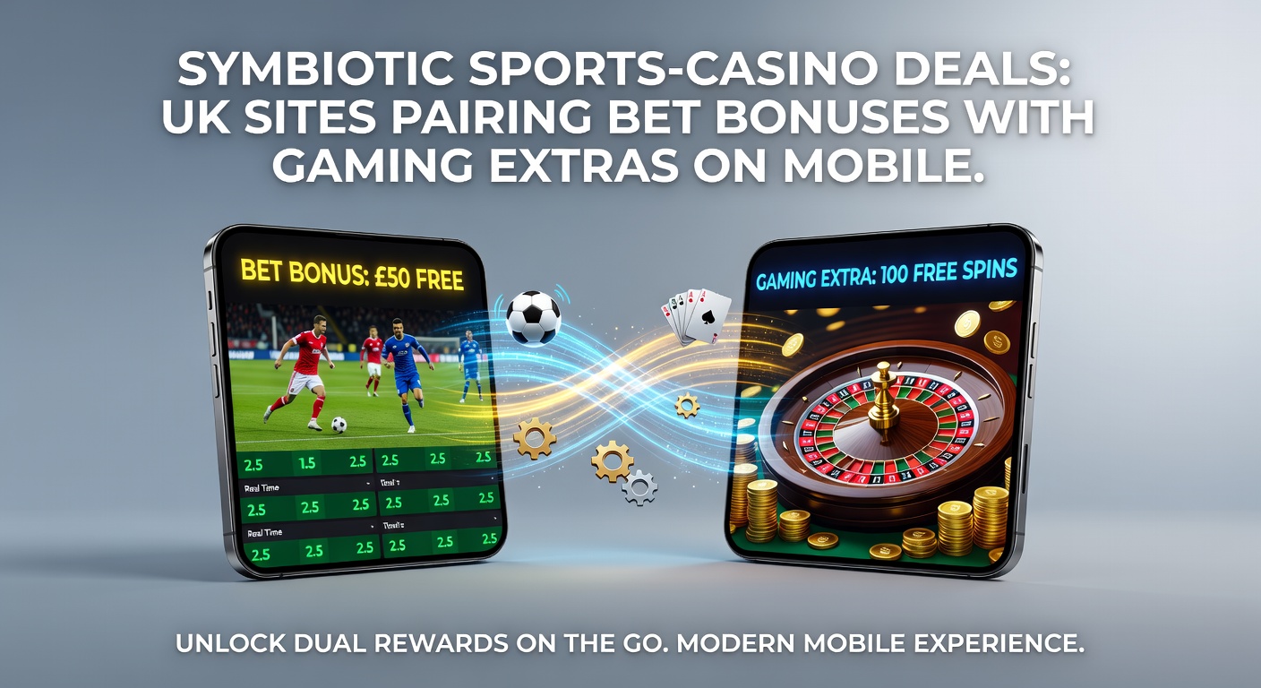 Screenshot of UK mobile betting app displaying intertwined sports free bet and casino bonus icons