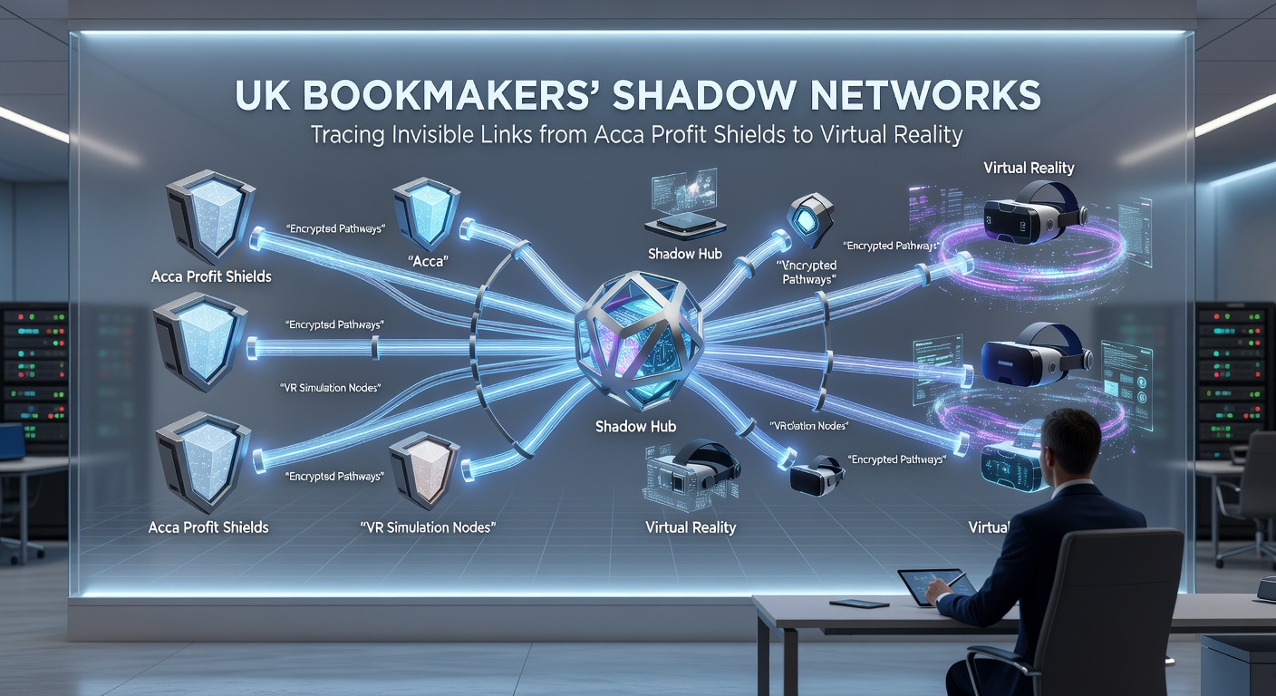 Visual representation of data flows from acca profit shields to VR casino interfaces, showing affiliate nodes and credit pathways