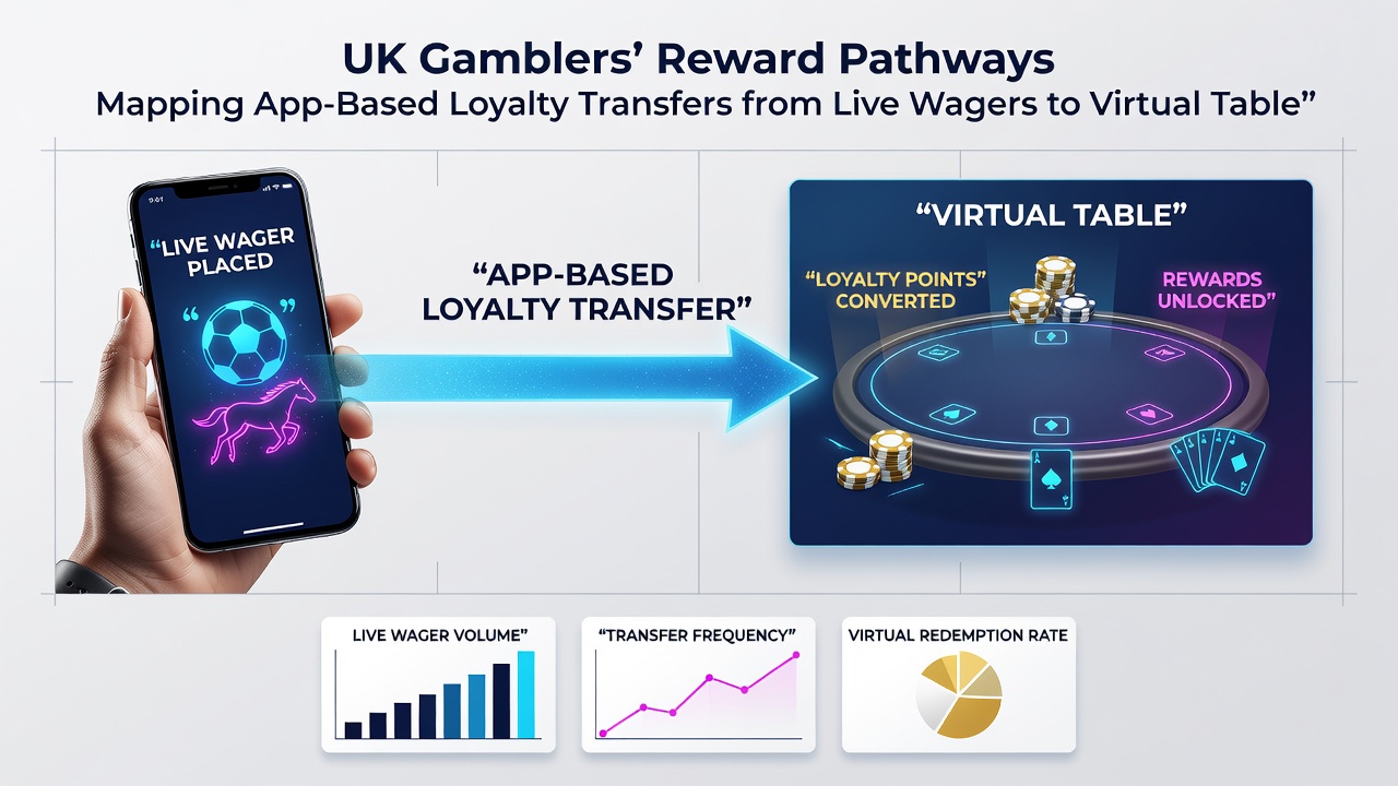 Mobile app interface illustrating loyalty point transfer from sports wagers to virtual roulette credits