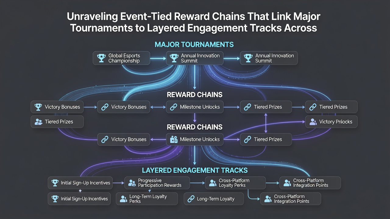 Diagram showing progression of layered engagement tracks from tournament bets to casino rewards on UK platforms