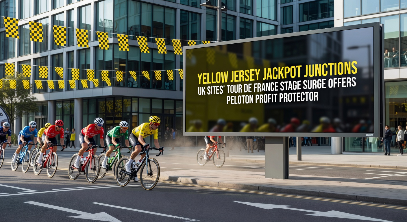 Close-up of peloton pack navigating a winding Tour de France descent, with protective shield icons representing bet insurance and arrows pointing to poker table prizes